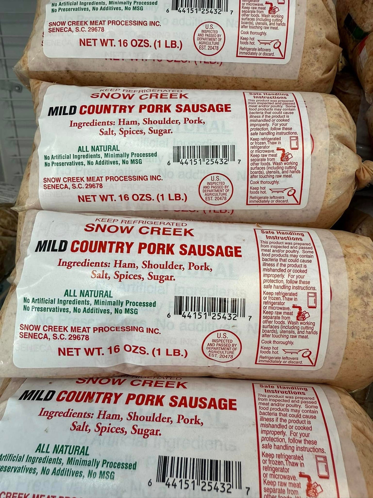 Snow Creek Sausage (Mild or Hot) - Farm Box Add on